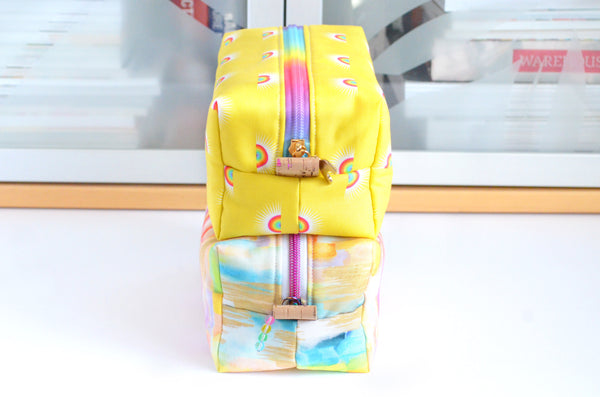 Rainbow Watercolour Boxy Toiletry Bag