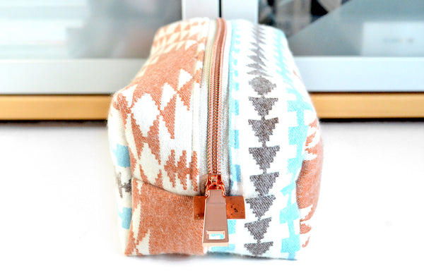 Ivory Taos Flannel Boxy Toiletry Bag