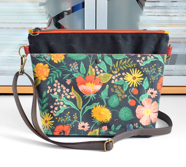 Black & Red Rifle Paper Co Camont Floral Crossbody Bag