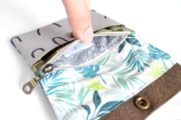 Tropical Leather Snap Wallet