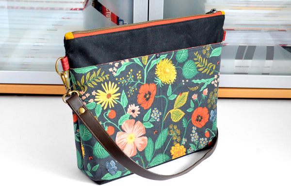 Black & Red Rifle Paper Co Camont Floral Crossbody Bag