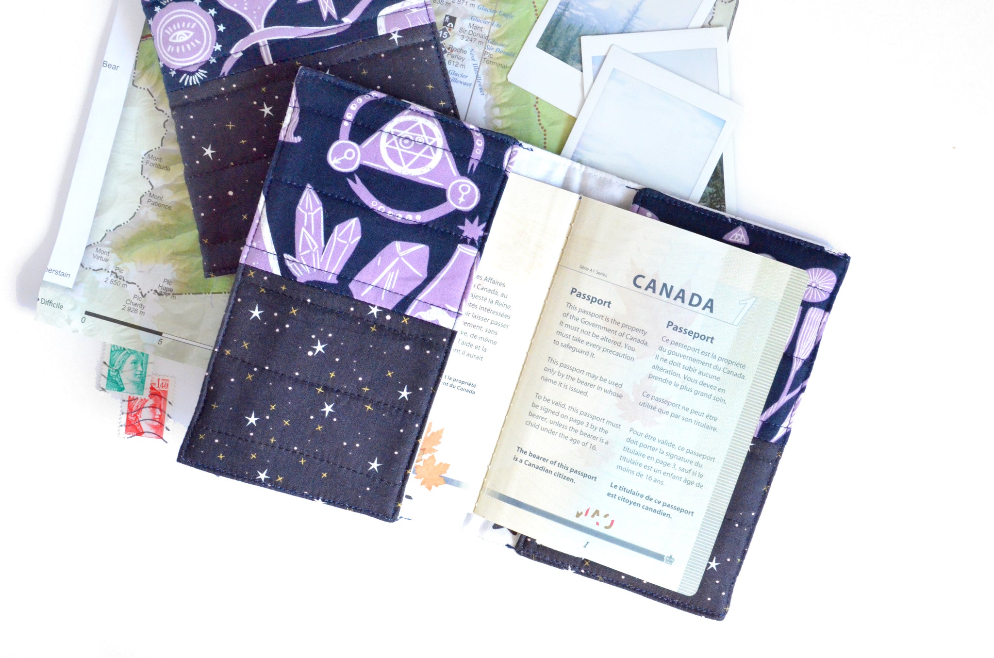 Black & Purple Mystical Passport Cover