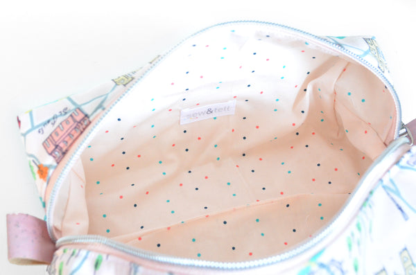 Light Pink Abstract & Travel Boxy Toiletry Bag