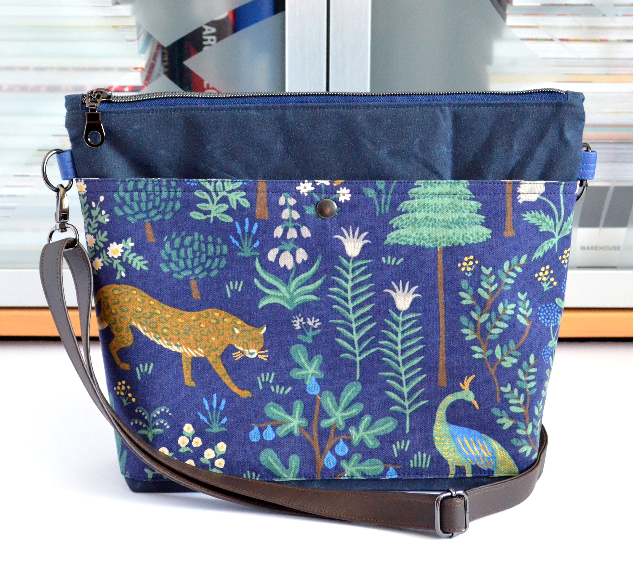 Navy Blue Rifle Paper Co Camont Crossbody Bag