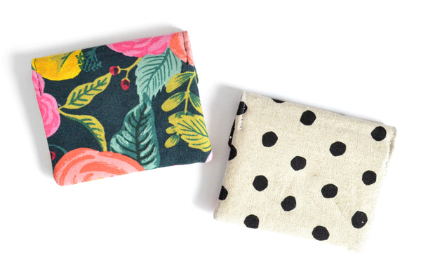 Navy Rifle Paper Co Juliet Floral Leather Snap Wallet