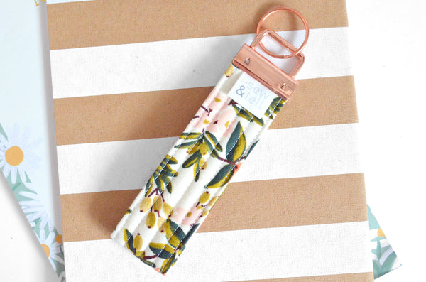 Rose Gold Rifle Paper Co Citrus Keychain