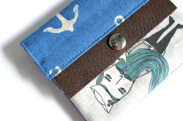 Nautical Sailor Leather Snap Wallet