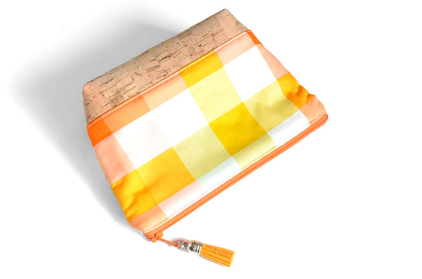 Yellow & Orange Plaid Essential Oil Bag