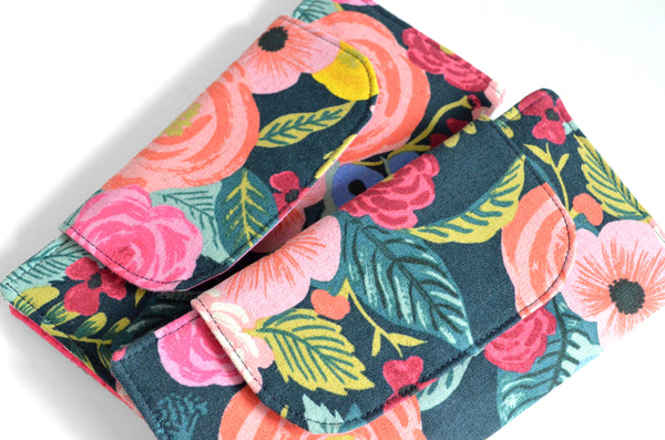 Large Navy Floral Rifle Paper Co Wallet