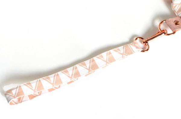 Rose Gold Leaves Double-Zip Wristlet