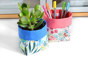 Watercolour Floral Fabric Plant Pot