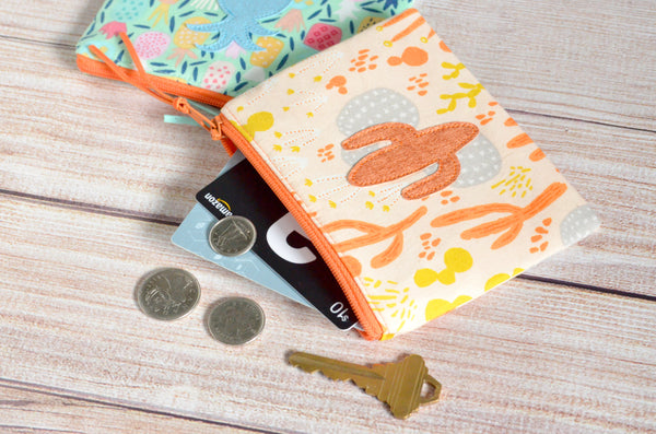 Pineapple & Cactus Accent Coin Purse