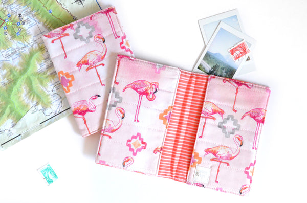 Pink Boho Flamingo Passport Cover