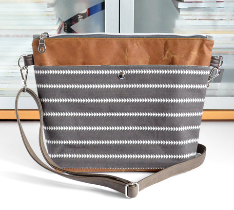 Grey Flying Geese Crossbody Bag