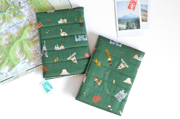 Green Rifle Paper Co Travel Icons Passport Cover