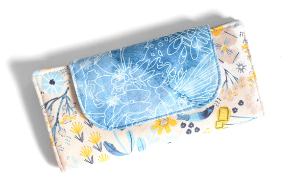 Light Blue & Beige Floral Wallet