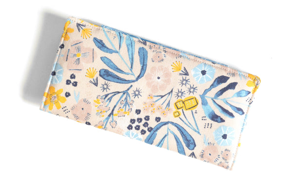 Light Blue & Beige Floral Wallet