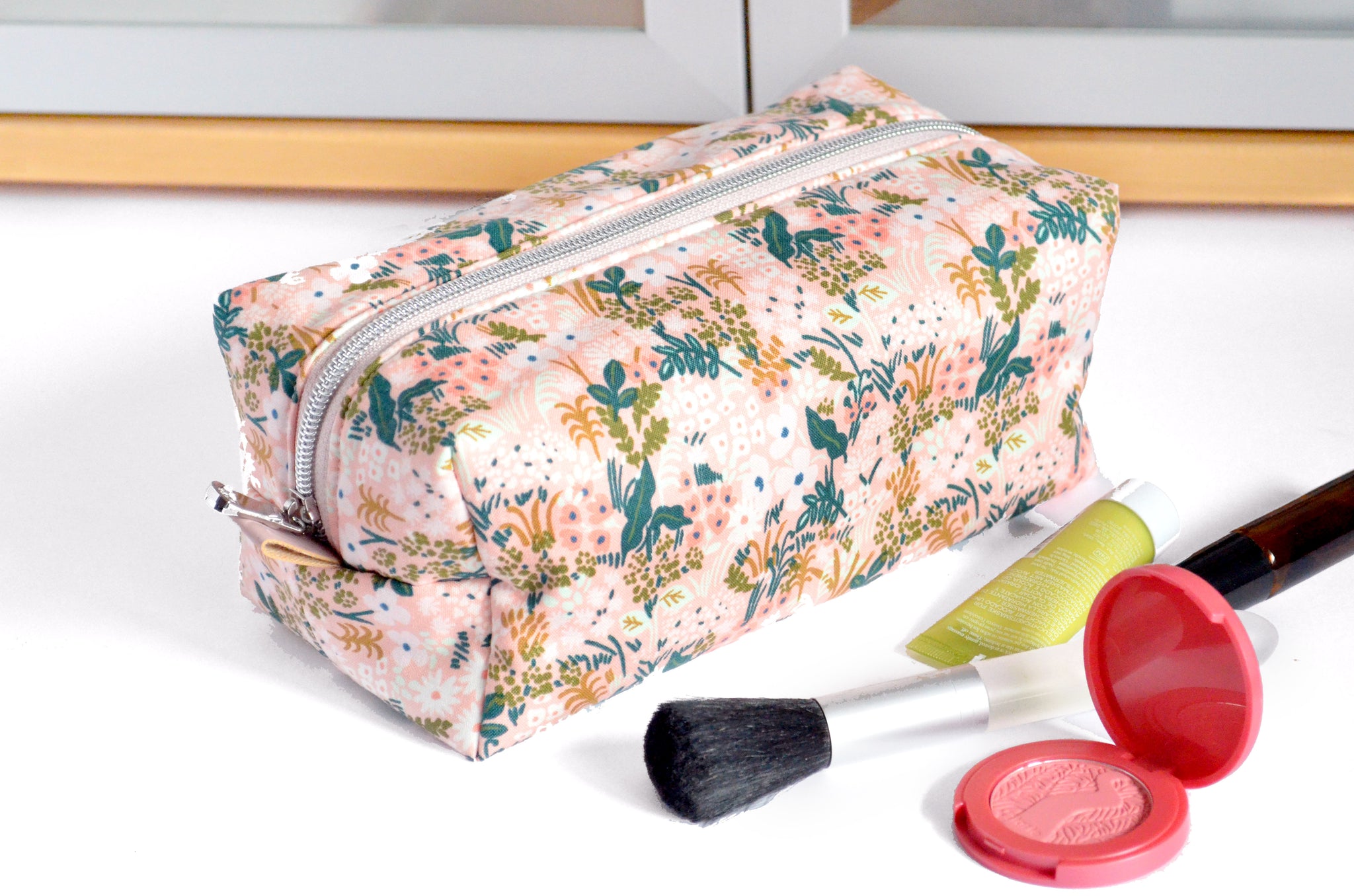 Light Pink Floral Rifle Paper Co Toiletry Bag