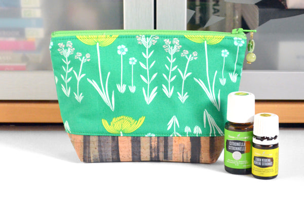 Mini Green Floral Essential Oil Bag