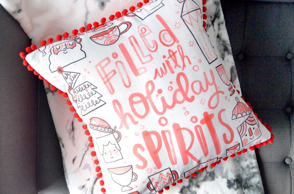 Filled With Holiday Spirits Christmas Pillow