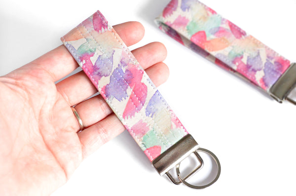 Spring Watercolour Cork Leather Keychain