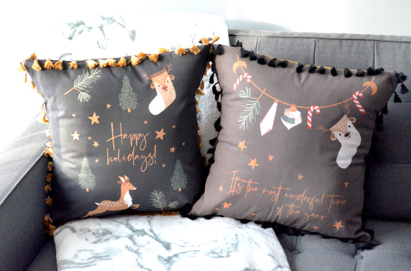 Dark Chestnut Holiday Pillows