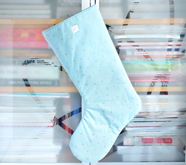 Teal Kitty Holiday Stocking