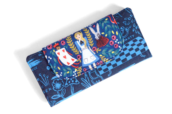 Dark Blue Alice in Wonderland Wallet