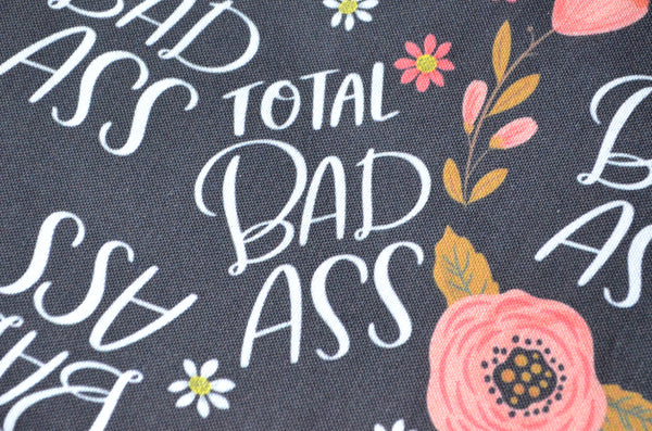 Small Sweary Pouch - Black "Total Bad A**"