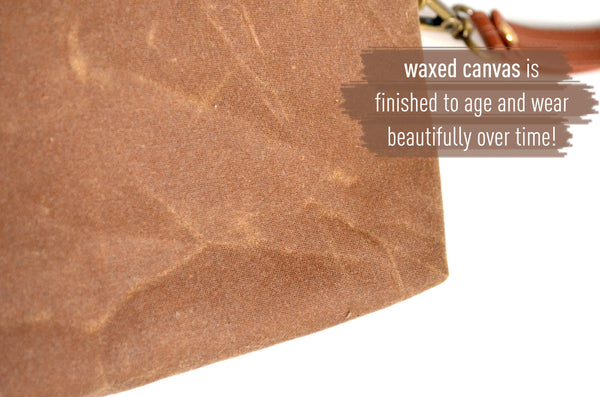 Waxed Canvas Wheat Plaid Double-Zip Wristlet