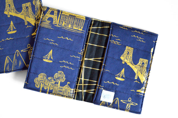 Rifle Paper Co Navy & Gold Passport Cover