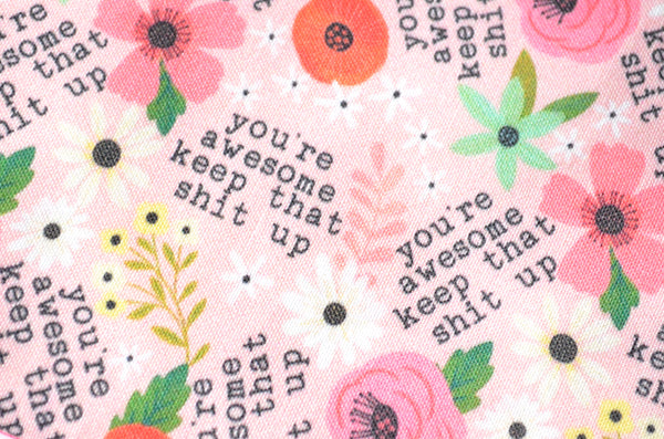 Small Sweary Pouch - Pink Typewriter "You're Awesome"