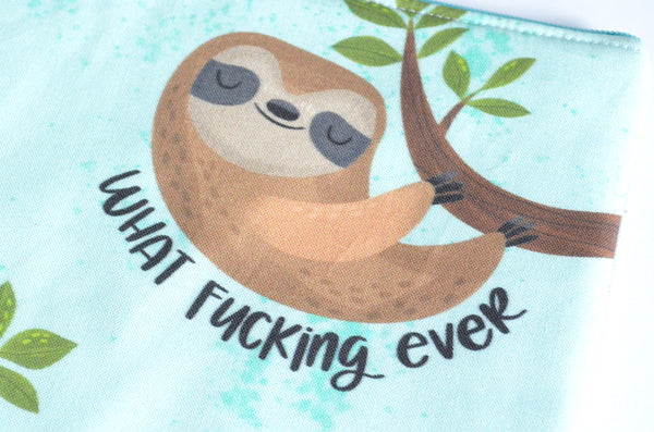 Small Sweary Pouch - Blue Sassy Sloth