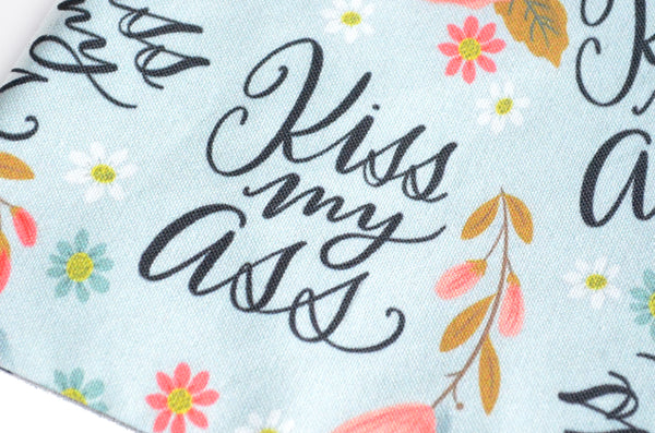 Small Sweary Pouch - Light Blue "Kiss My A**"