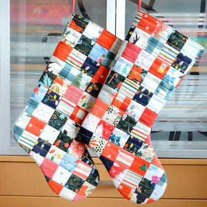 Patchwork Squares Holiday Stocking