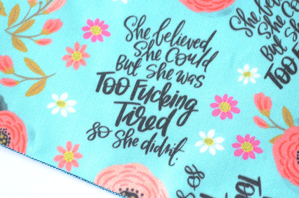 Small Sweary Pouch - Blue "She Believed"