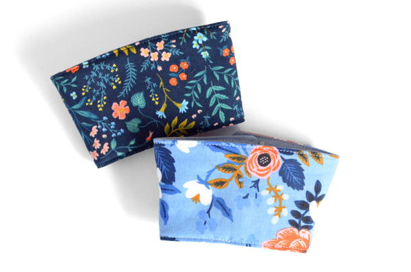 Rifle Paper Co Blue Floral Coffee Sleeve