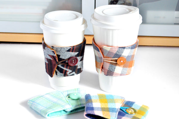 Colourful Flannel Coffee Sleeves