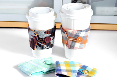 Colourful Flannel Coffee Sleeves