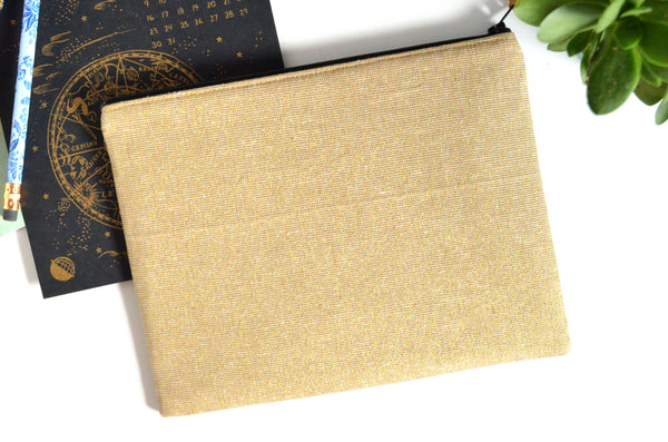 Large Pouch - Small Black & Gold Rifle Paper Floral