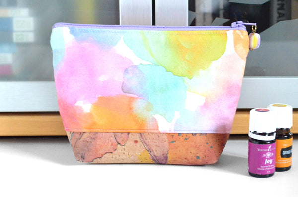 Rainbow Watercolour - Mini EO Bag & Roller Bottle Holder