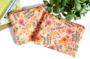 Small Pouch - Orange I Use Bad Words