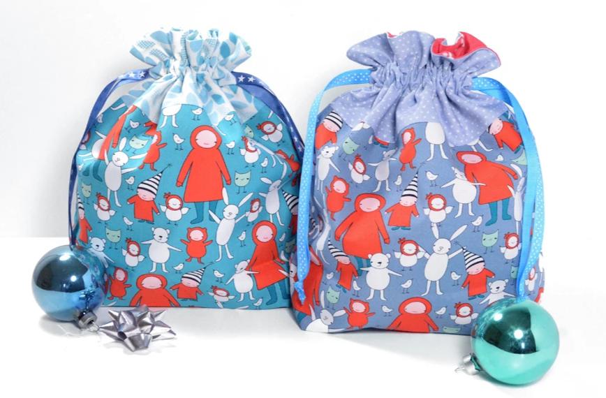 Blue Elf Fabric Gift Bag