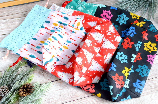 Bright Holiday Fabric Gift Bags *New Sizes*