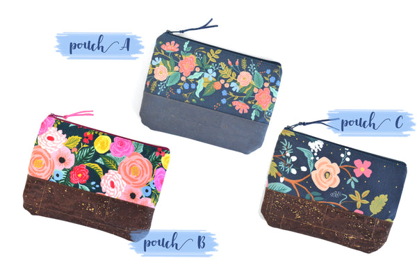 Floral Rifle Paper Co. Cork Leather Pouch