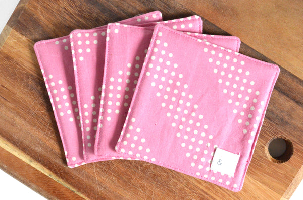 Rise Drink Coaster Set in Pink