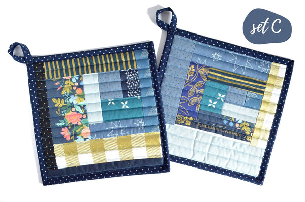 Rifle Paper Navy & Gold Pot Holders
