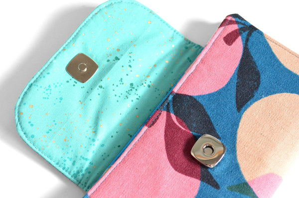 Blue & Pink Peaches Wallet