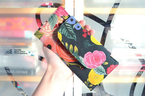 Large Navy Floral Rifle Paper Co Wallet