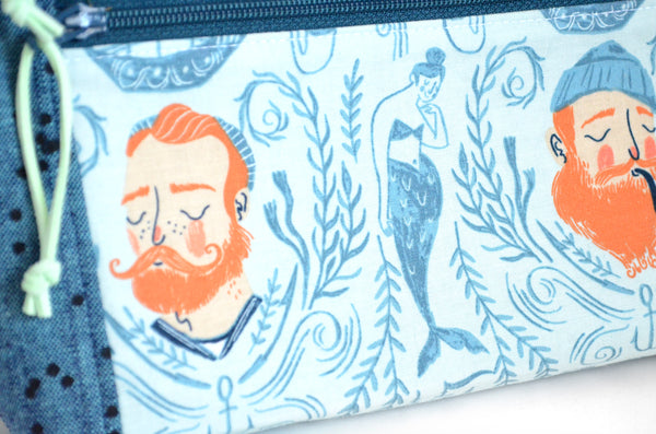 Sink or Swim Sailors Double-Zip Wristlet